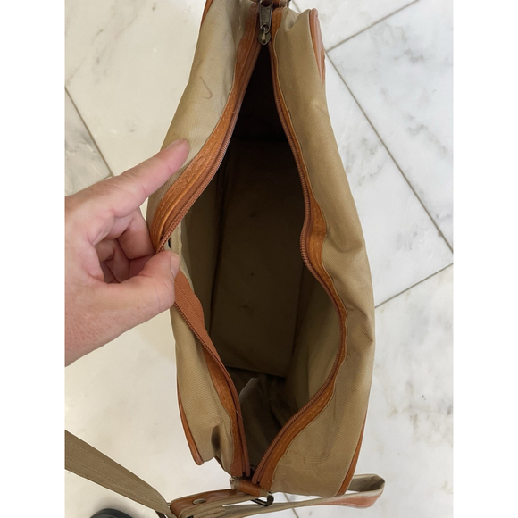 Vintage Mercury Tan And Brown Nylon Messenger Bag With Adjustable Strap - Picture 5 of 9